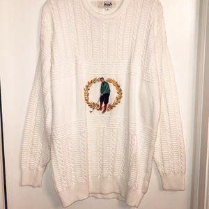 Vintage Pringle of Scotland Embroidered Cotton Golf Sweater XL Men’s Grampian